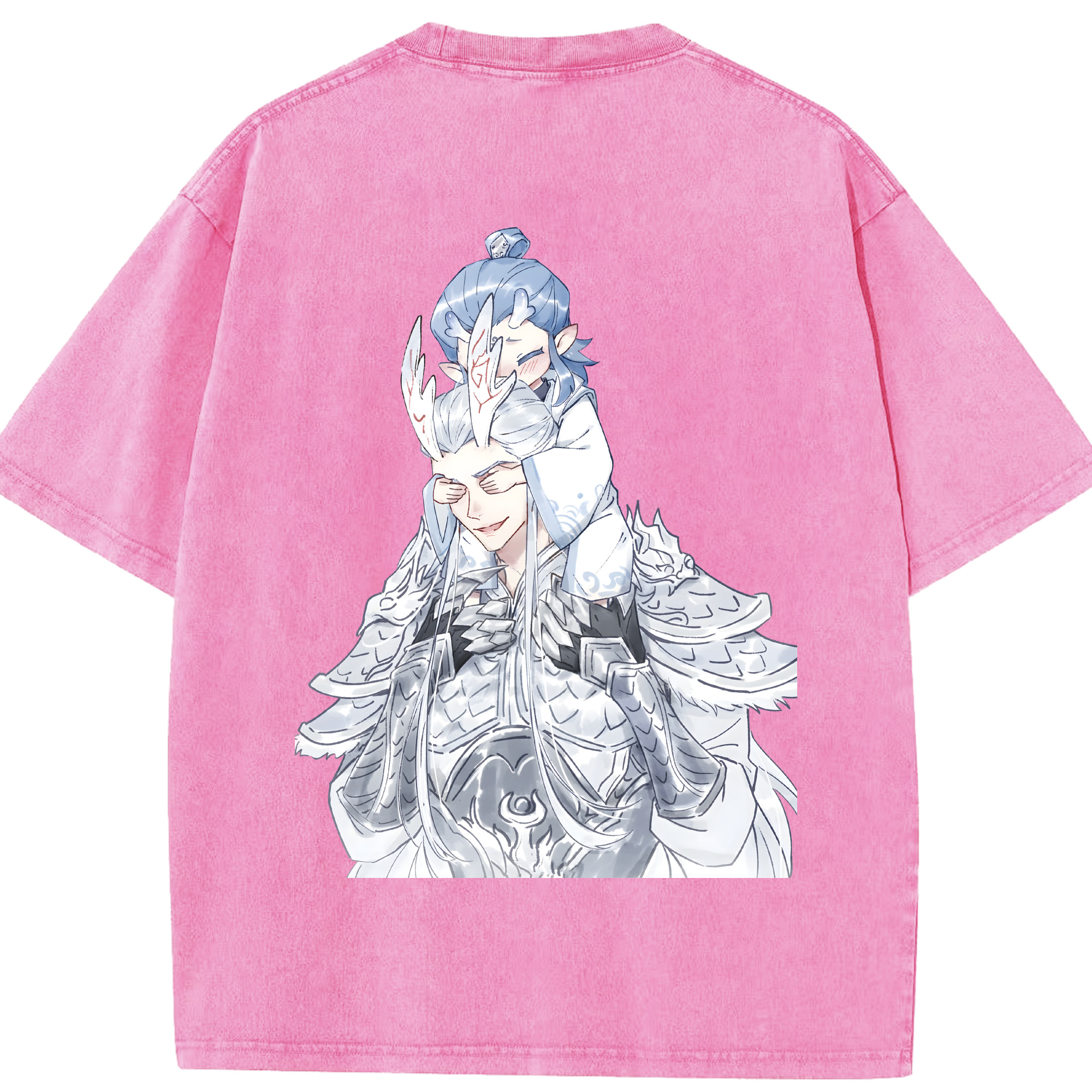 （画像用） Ne Zha 2 ナタ 魔童の大暴れ 綿100% ヴィンテージ風 半袖Tシャツ（背面プリント）